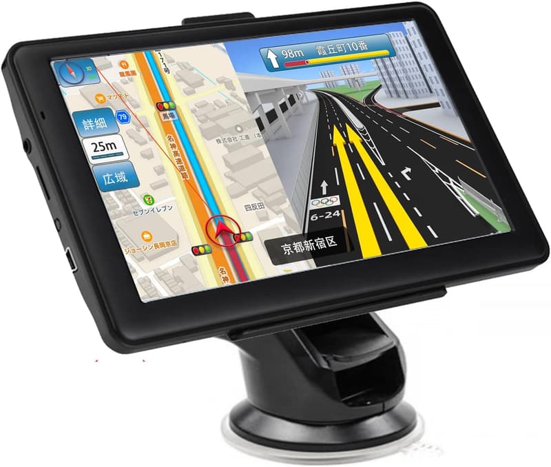 最新日本地図搭載 7インチ ポータブルカーナビ GPS 車用ナビ 安全運転ガイドナビゲーション 8GBメモリ 12V-24V対応