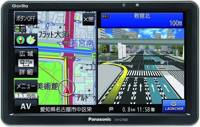 全国市街地図収録のパナソニック 7インチポータブルナビ ゴリラ CN-G740D 24V車対応