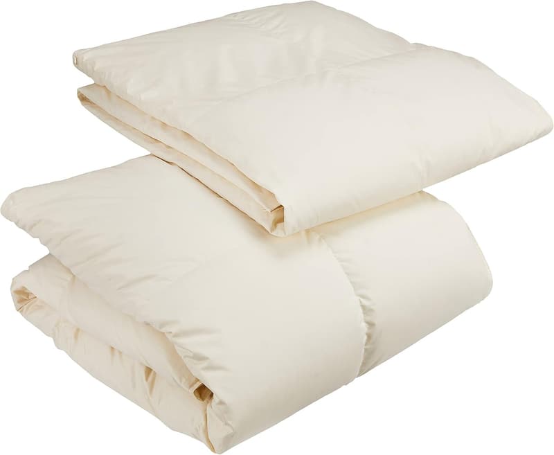 羽毛布団 シングル 2枚合わせ 【150cm×210cm】 綿100％生地 ホワイトダウン93％ 増量 合掛0.8kg 肌掛0.3kg ダウンパワー400dp 日本製 オールシーズン対応 3年保証