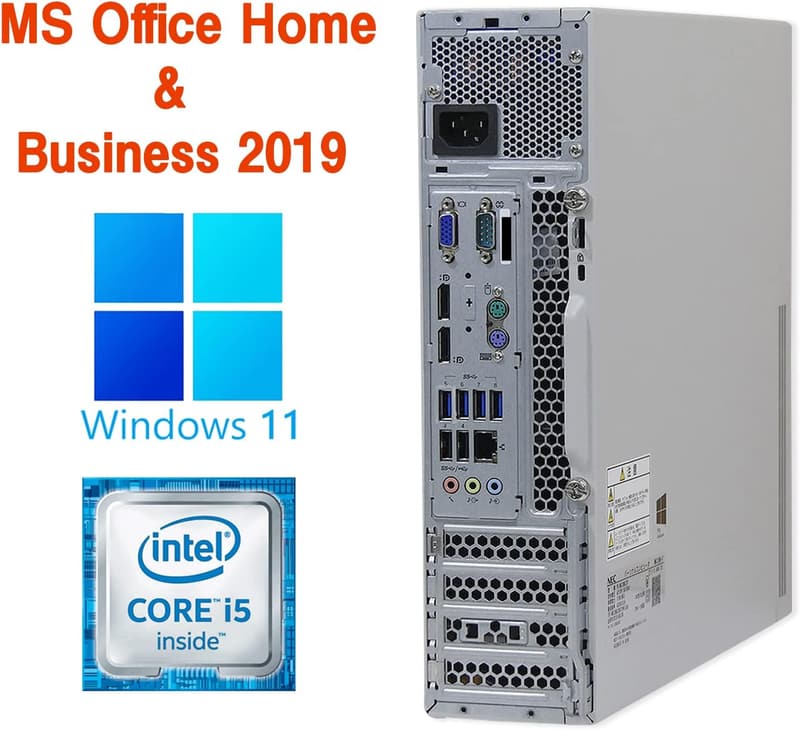 整備済み NEC デスクトップPC MK32 / Win11 Pro / MS Office 2019 / 第6世代 i3 / 16GB / 512GB SSD