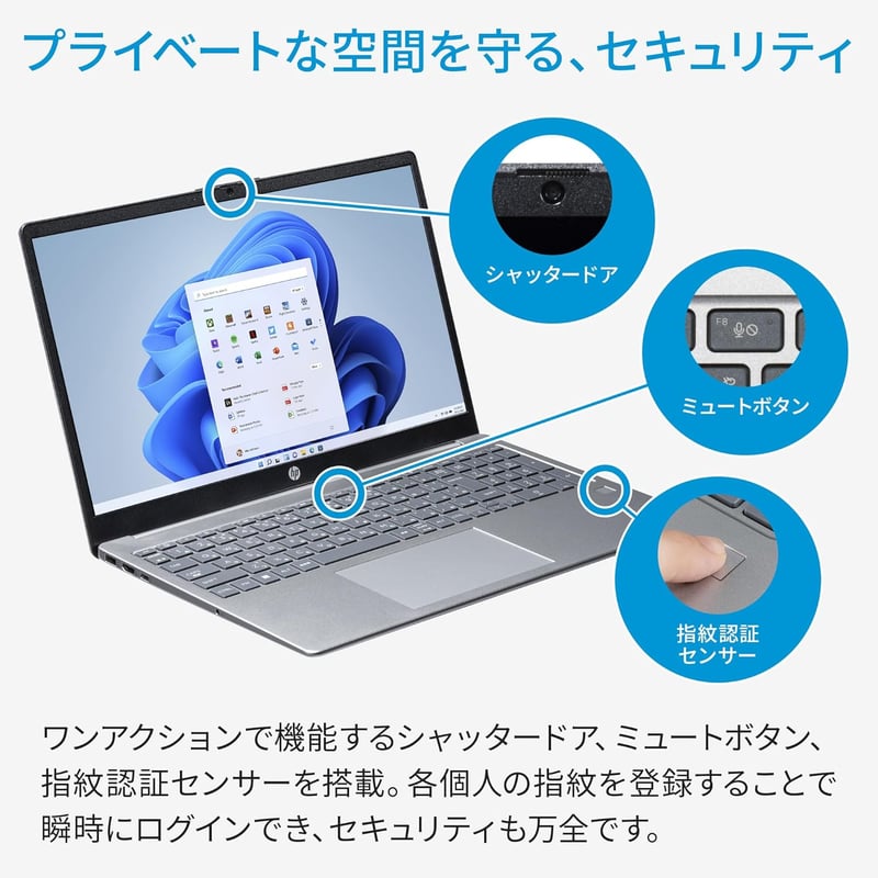 HP 15-fd1031TU ノートパソコン インテルCore i5 16GBメモリ 256GB SSD 薄型ナチュラルシルバー Office搭載