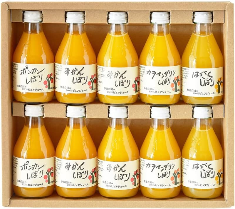 贈答用 無添加和歌山有田産100%みかんジュース詰め合わせ180ml×10本セット