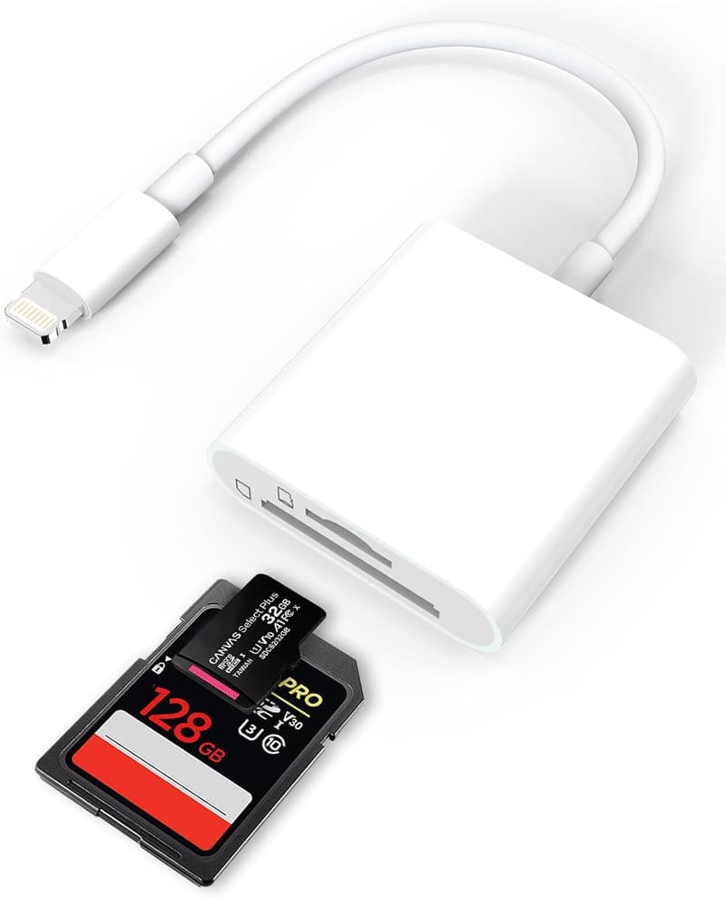 iPhone/iPad対応 Lightning SDカードリーダー 2in1 双方向高速転送