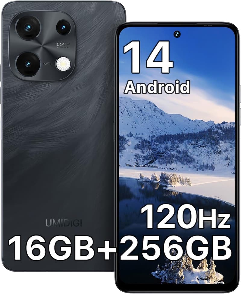 Android14スマートフォン UMIDIGI Note100 16GB RAM+256GB ROM 50MPカメラ 5000mAhバッテリー SIMフリー