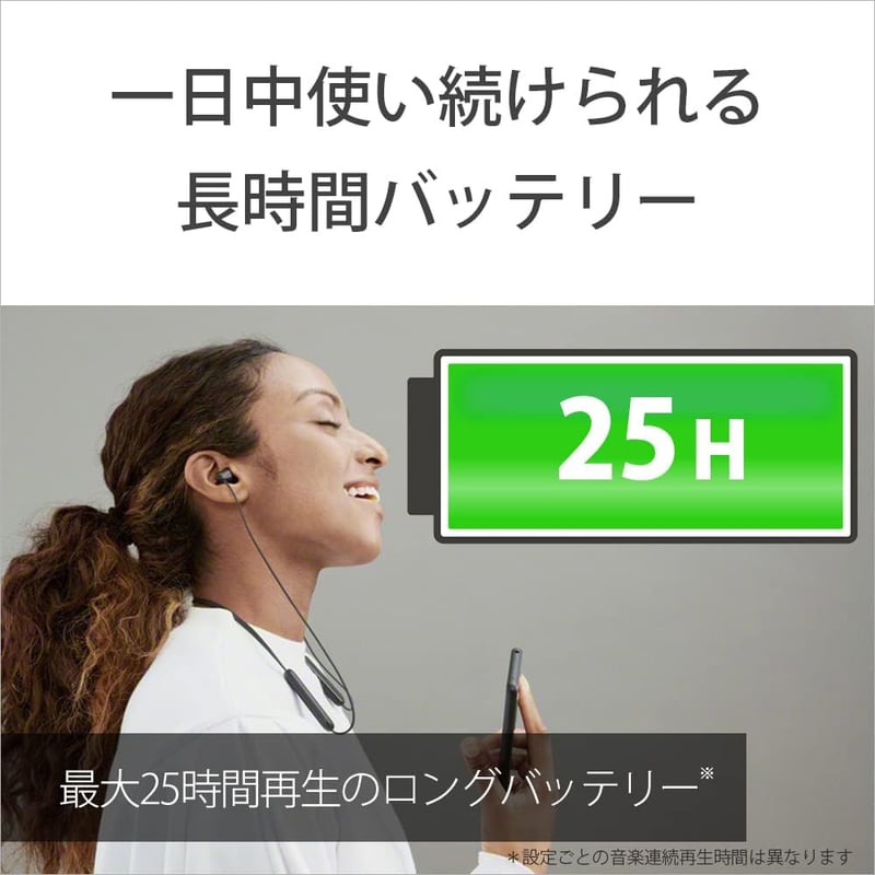 Bluetooth対応ワイヤレスイヤホン WI-C100 IPX4防滴・25時間再生・DSEE搭載 ブルー