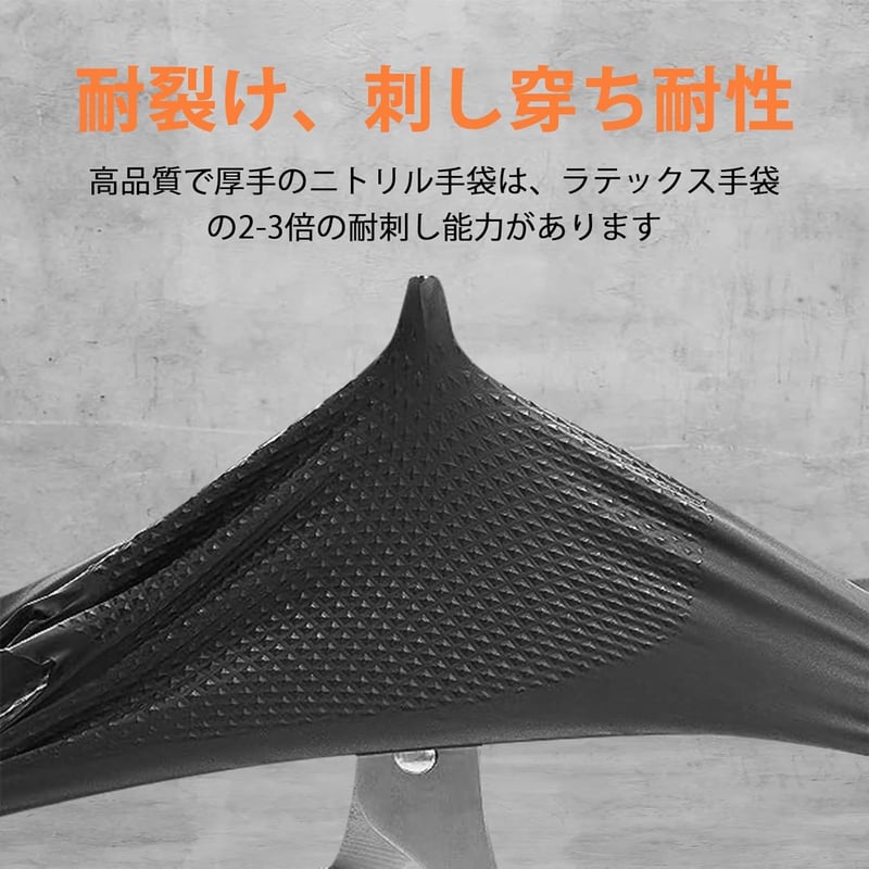 極厚ニトリル使い捨て手袋 8mil【耐油性・耐久性】50枚入/100枚入【食品衛生法適合】