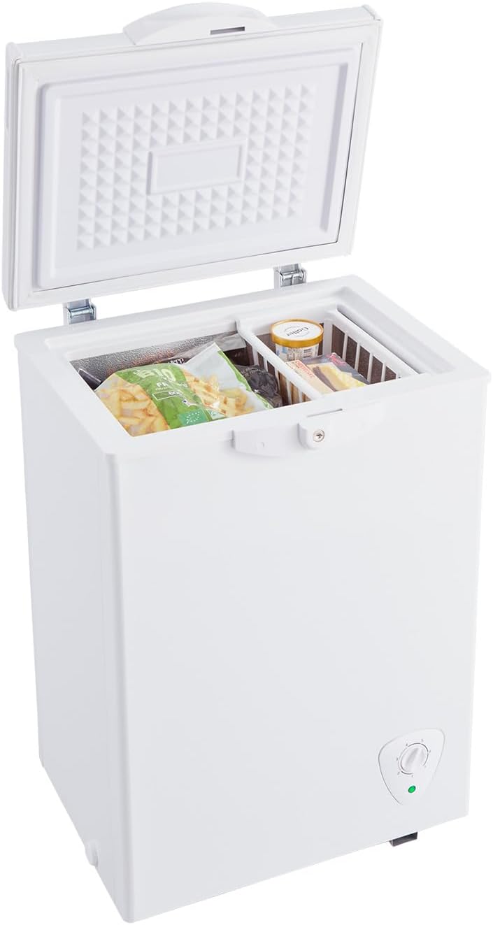 大容量66L冷凍庫 鍵付き静音型 バスケット付き 省エネ ホワイト