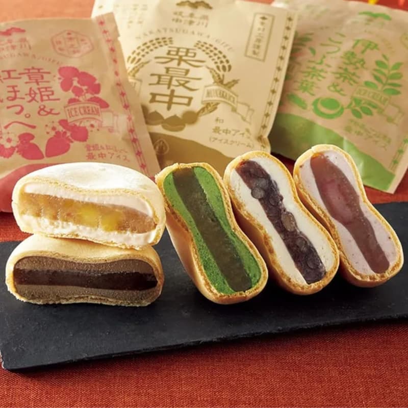 和栗・小倉・ほうじ・伊勢茶・いちご 5種のアイス最中セット ギフト用高級和スイーツ