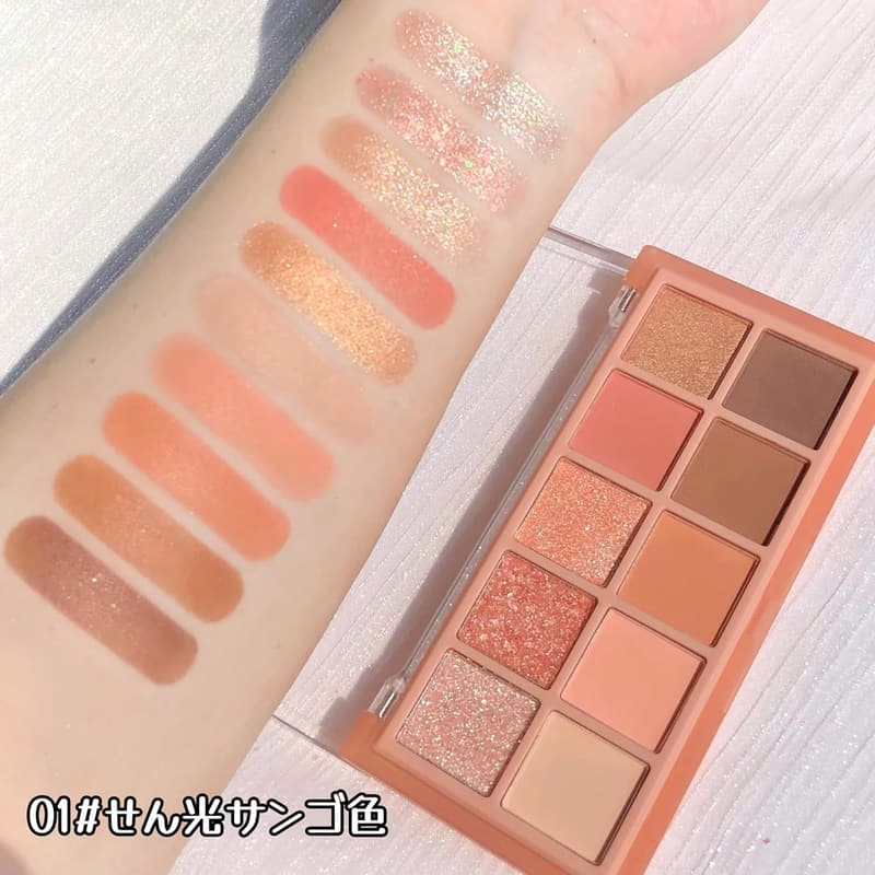 通勤用10色アイシャドウパレット - 高発色・長時間持続・毎日使えるマットアースカラー