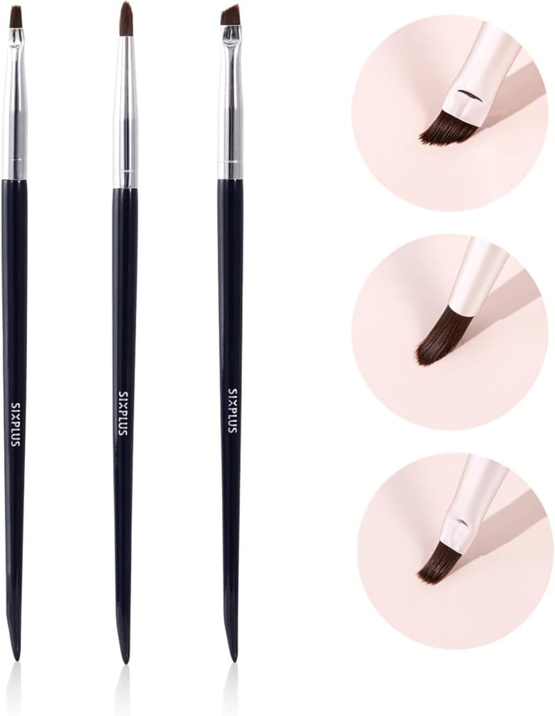 SIXPLUS 極細アイブラシ3本セット - 繊細なアイメイク用メイクブラシセット