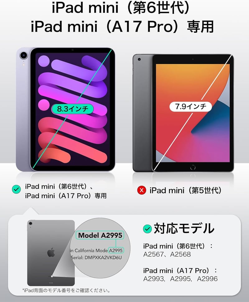 iPad mini 7/6世代用 薄型軽量ハイブリッドケース（クリア） 耐衝撃・耐落下保護