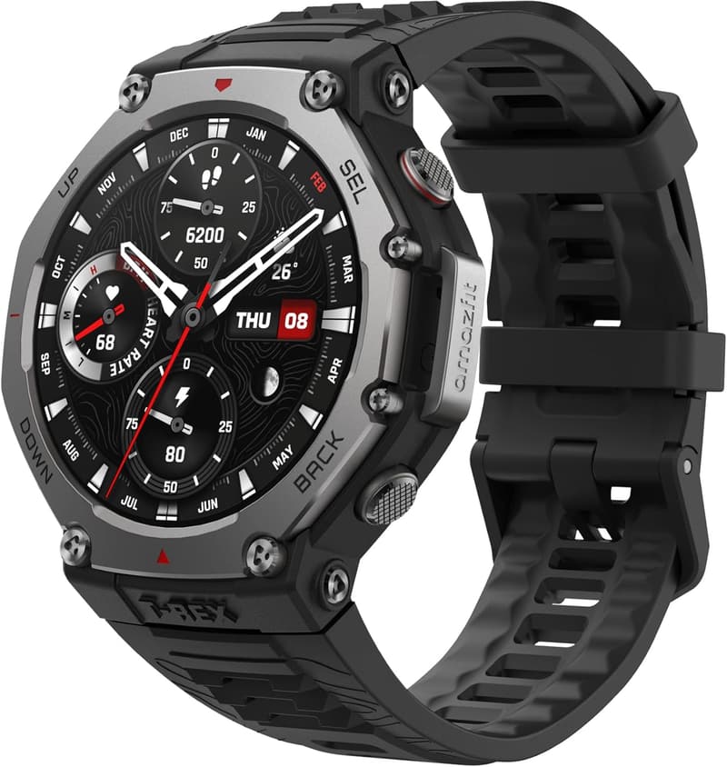 登山向け Amazfit T-Rex 3 スマートウォッチ 48mm GPS対応 マイナス40℃動作 10ATM防水 (オニキス)