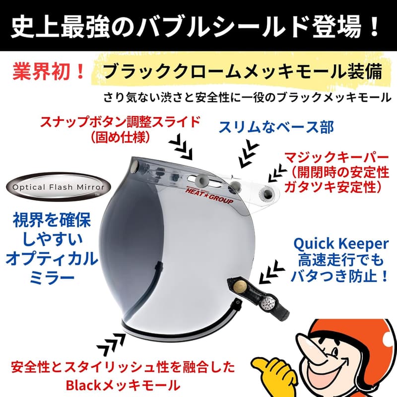 バブルシールド付き ヒートグループの安全クイックキーパー ブラックメッキ仕様