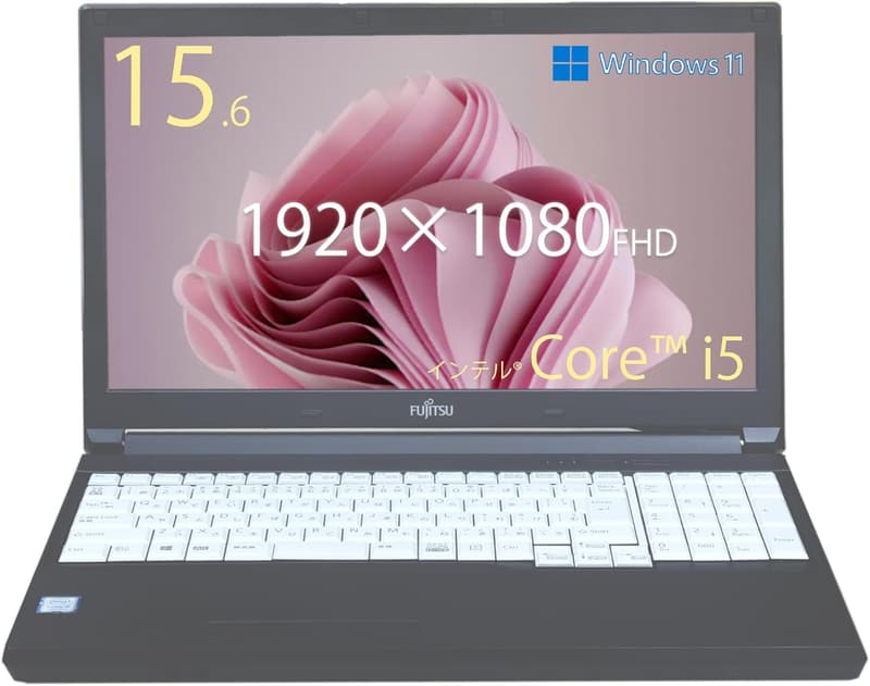 整備済み品 15.6インチ フルHD ノートパソコン A577 / Core i5 第7世代 / 16GBメモリ / 256GB SSD / Windows 11 Pro / MS Office 2019 H&B