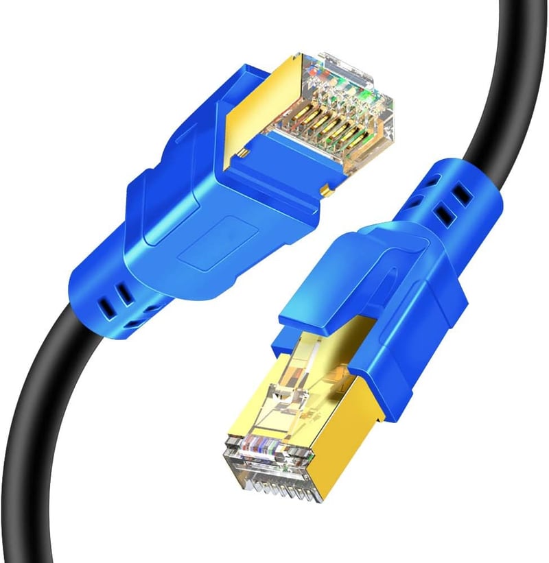 最速40Gbps対応 CAT8イーサネットケーブル 12m 金メッキRJ45コネクタ