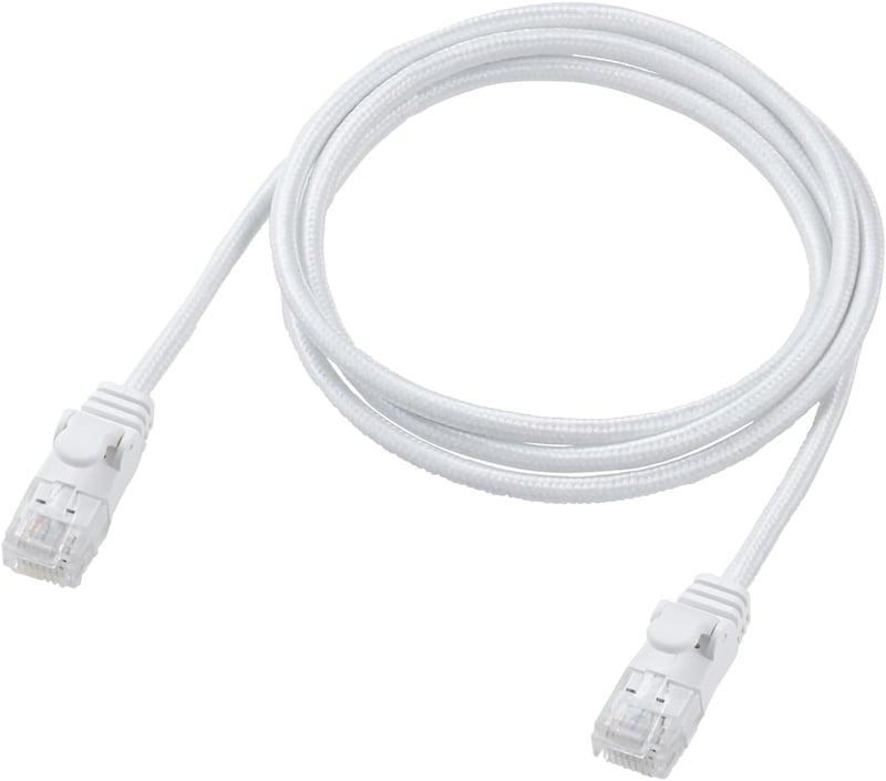 爪折れ防止メッシュケーブル LANケーブル CAT6A 1m ホワイト
