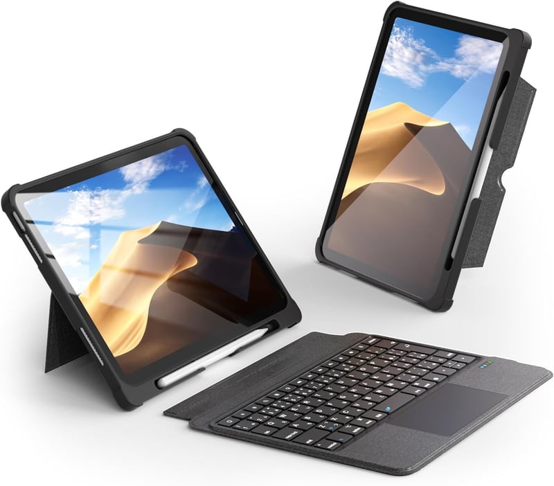 iPad第9世代用 JIS日本語配列キーボードケース 超高精度トラックパッド付き