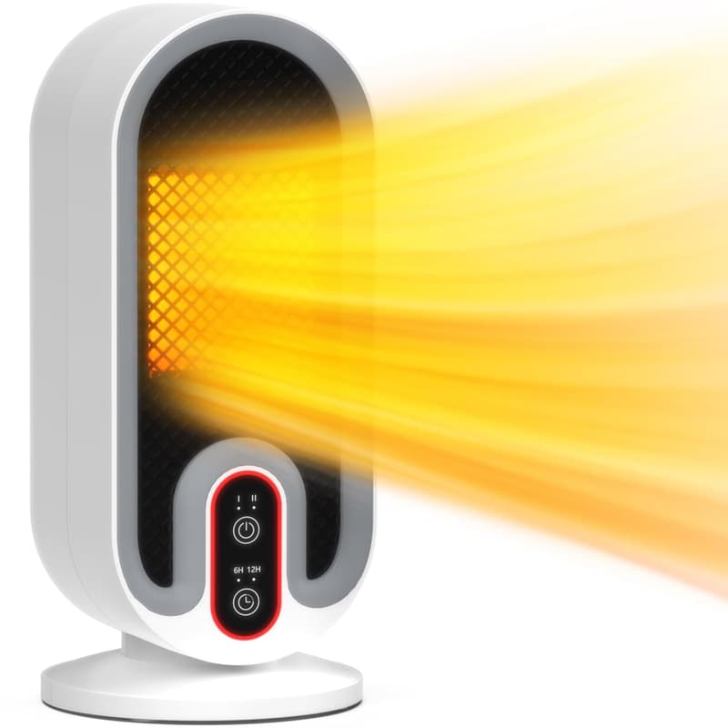 【2024最新】セラミックファンヒーター 小型 650W/800W 省エネ 暖房器具 タイマー機能 過熱保護 日本語取扱説明書 PSE認証