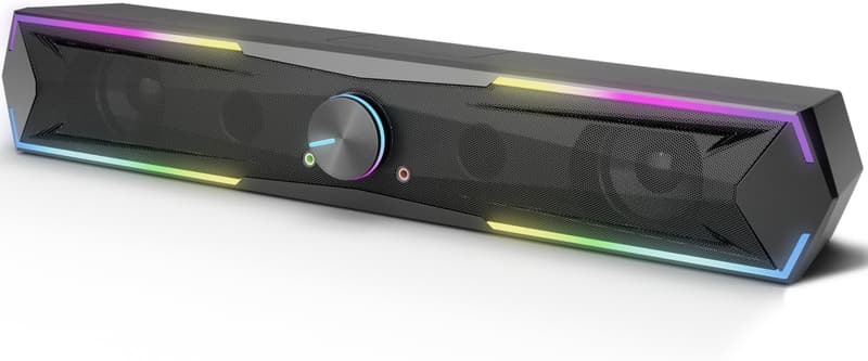 PC用 Bluetooth5.4 RGBスピーカー 10W サウンドバー 大音量&低音強化 USB給電式