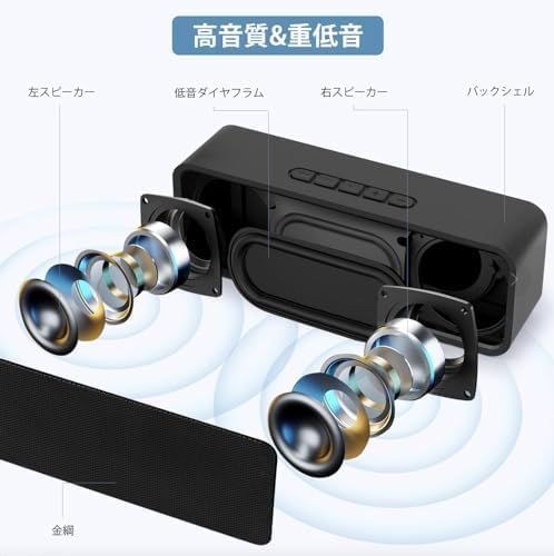 ポータブルBluetoothスピーカー｜長時間再生・TWS対応・通話機能付き