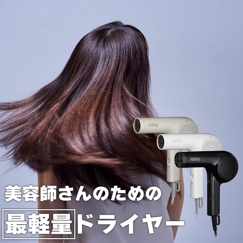 プロ用マイナスイオンヘアードライヤー NB2100 1200W (ブラック)