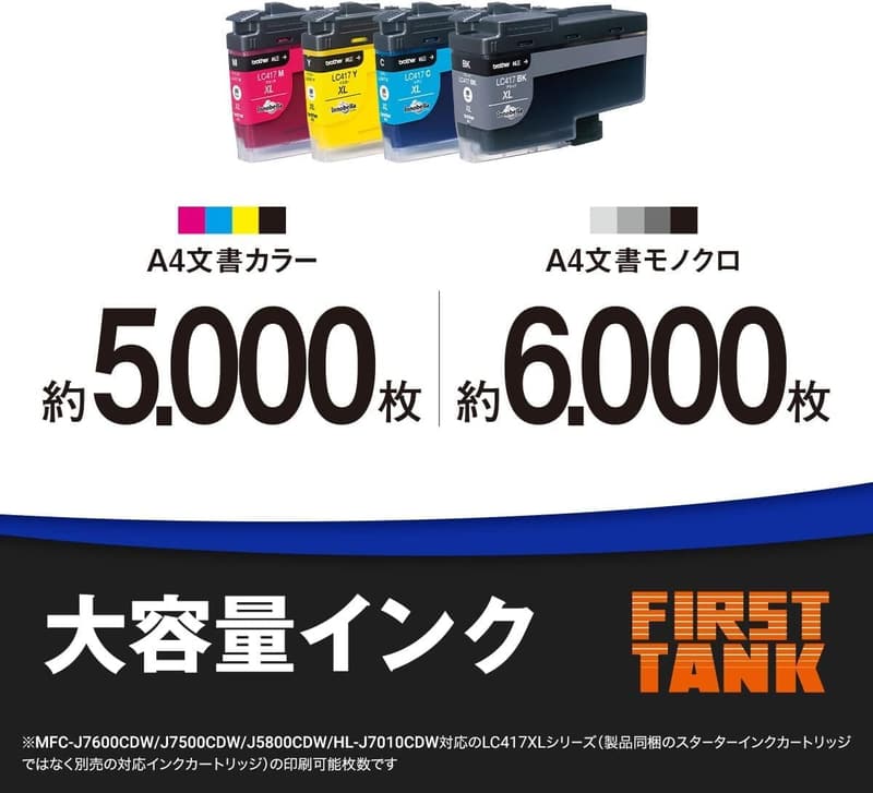 ブラザー A3対応 大容量インクジェット複合機 MFC-J7500CDW