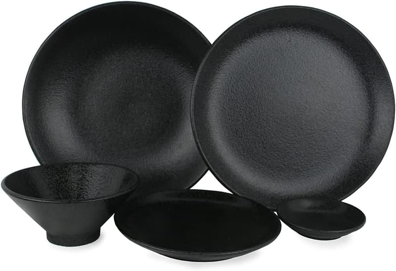 美濃焼 食器5点セット (黒燿)