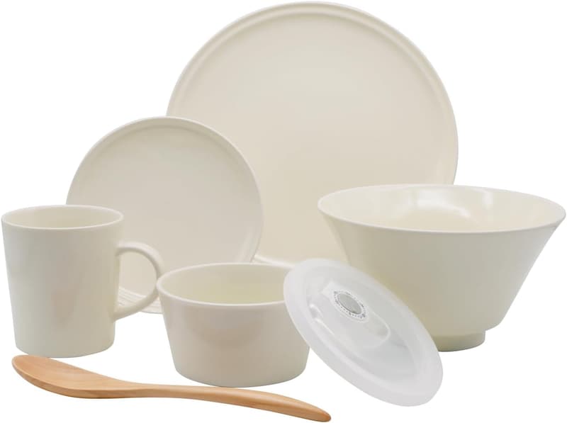 美濃焼「シエル」食器セット白 6点 一人暮らし用 食洗機・電子レンジ対応 日本製
