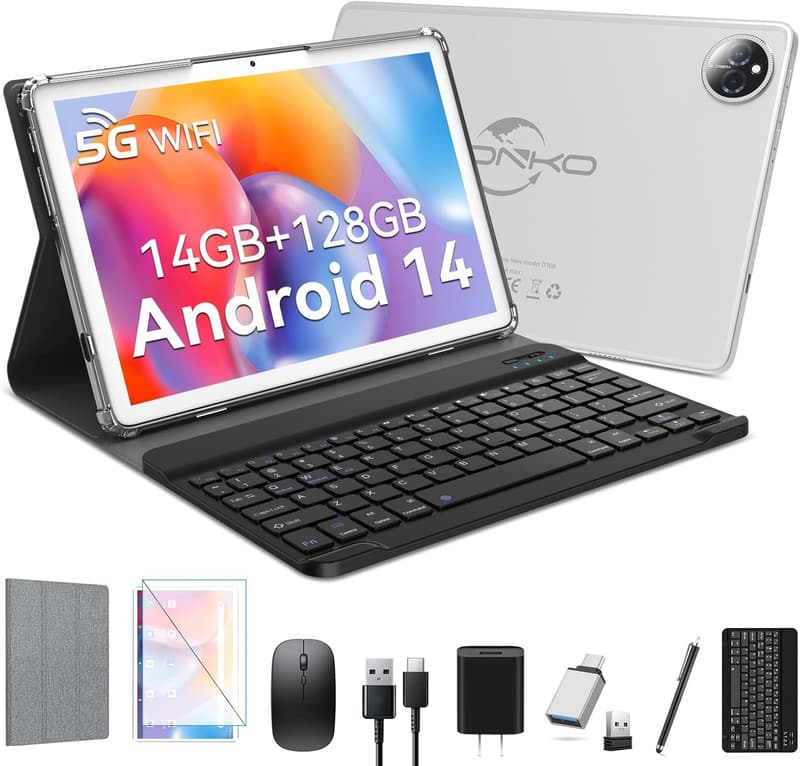 2024年モデル Android 14 タブレット 10インチ 14GB/128GB Wi-Fi + 2TB拡張可能 4G通話 8000mAhバッテリー 子供向けオンライン授業用