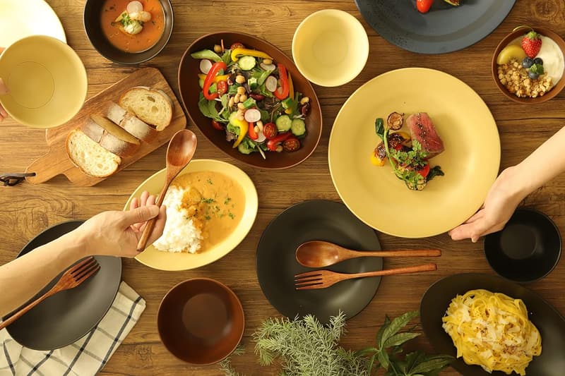 一人暮らし向けナチュラルプラスチック食器セット6点（日本製・割れにくい・電子レンジ・食洗機対応・ブラウン）