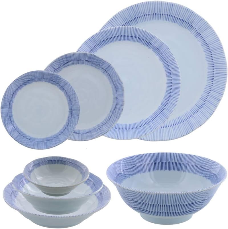 一人暮らし向け 十草フレームデザイン 和食器8点セット