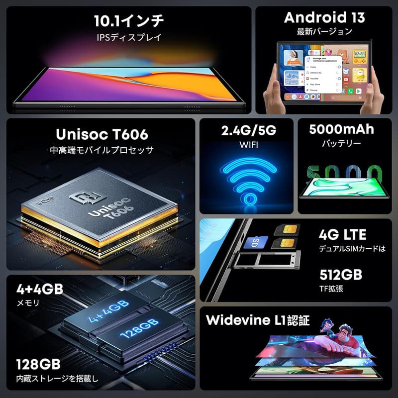 CHUWI Hi10 XPro 10.1インチタブレット WiFiモデル 8GB/128GB 7000mAhバッテリー