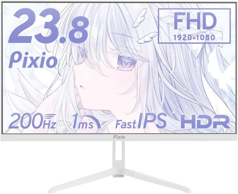 Pixio PX248 Wave ホワイトゲーミングモニター 23.8インチ 200Hz FHD スピーカー内蔵 2年保証