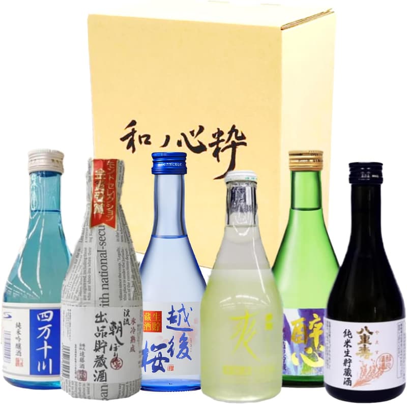日本酒飲み比べセット（300ml×6本） - 和ノ心粋の美味しい冷酒、6県の地酒