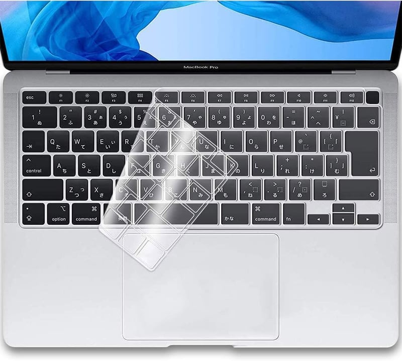 M1チップ搭載MacBook Air 13用日本語JIS配列キーボードカバー 極薄防水防塵