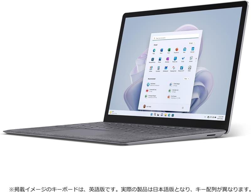 13.5インチ Microsoft Surface Laptop 5 (第12世代 Core-i5, 8GB, 256GB, Office H&B 2021搭載) - プラチナ