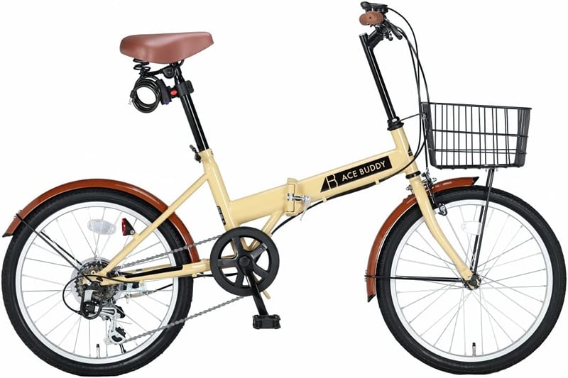 ACE BUDDY 軽量20インチ折りたたみ自転車 シマノ6段変速 通学通勤用