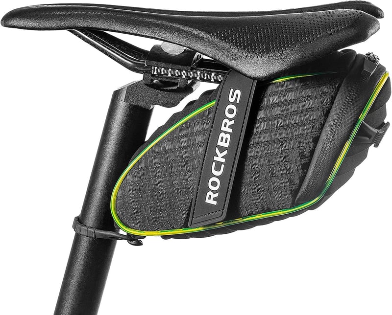 防水3Dシェルサドルバッグ 自転車用 フレームバッグ 1L 大容量 反射付き 取り付け簡単