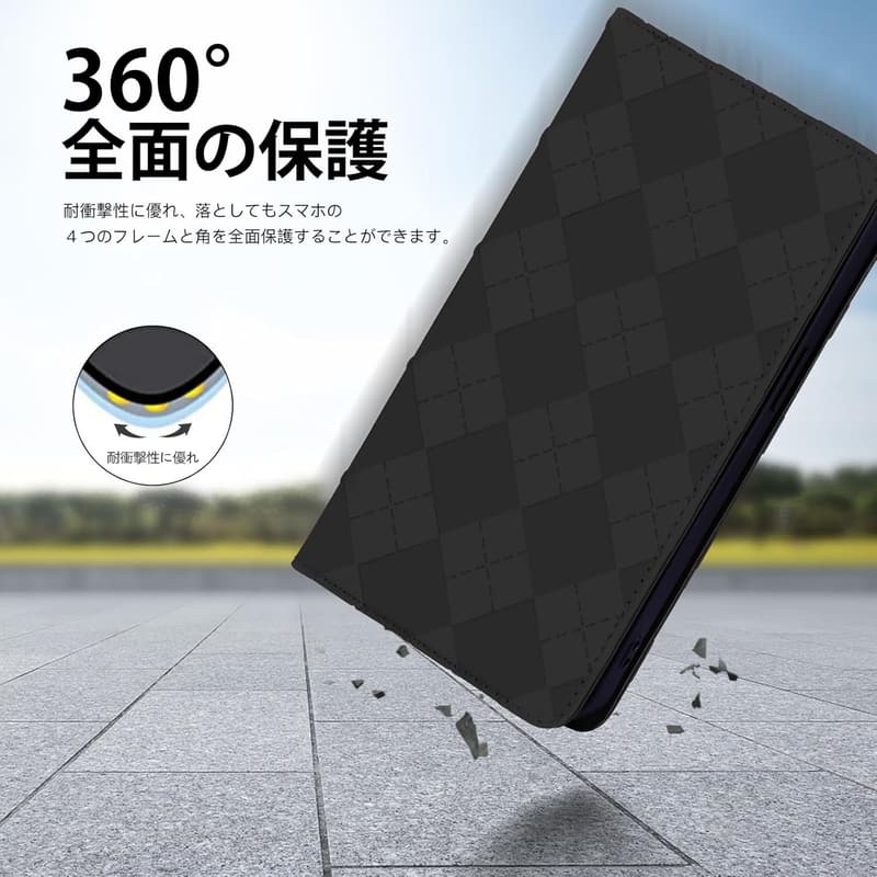 ビジネス用 Galaxy S21 5G 本革手帳型ケース カード収納 スタンド機能付き（ブラック）