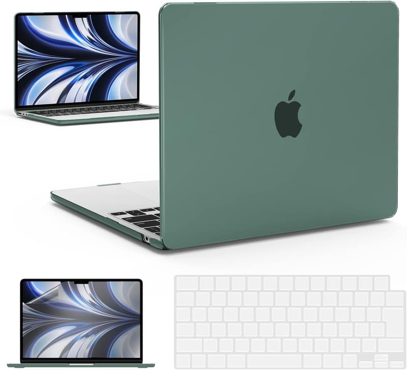 MacBook Air 13インチ用ケース（2022-2025モデル対応）＋日本語キーボードカバー付き、極薄・軽量・耐擦傷・透明感高い保護ケース