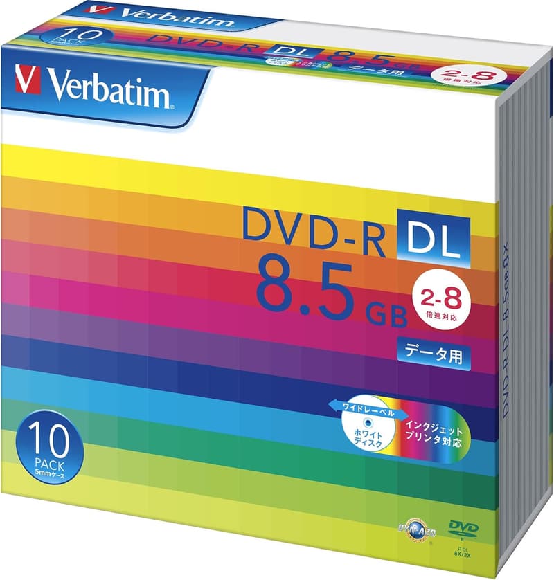 バーベイタム DVD-R DL 8.5GB 10枚 ホワイトプリンタブル 片面2層 2-8倍速
