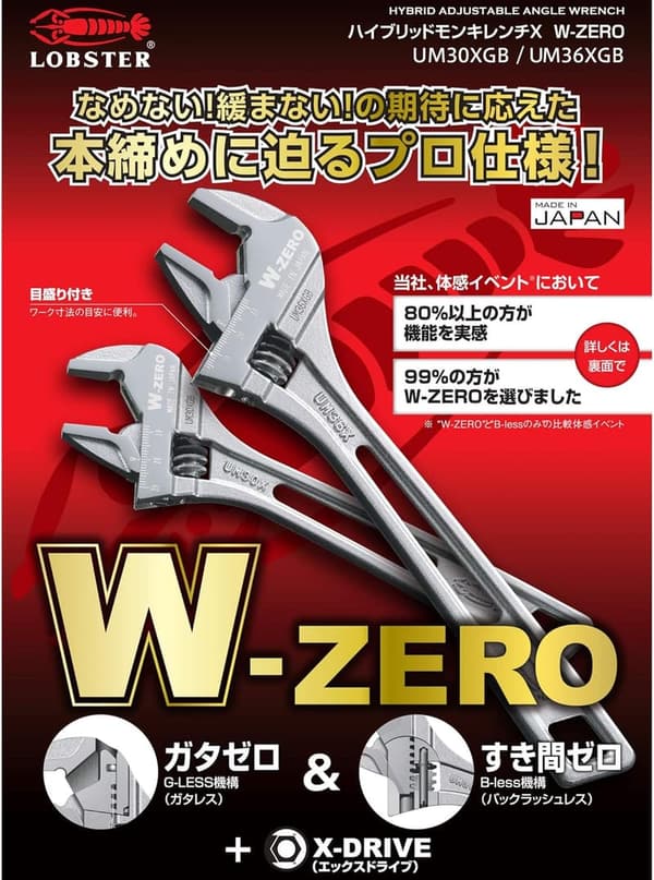 ロブテックス ハイブリッドモンキレンチ UM36XGB 250mm