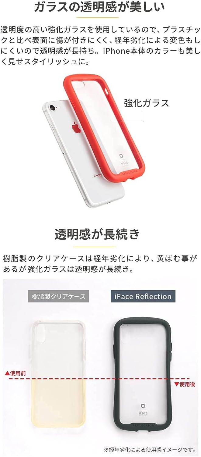 iFace Reflection iPhone SE(第3世代/第2世代)/8/7用クリア強化ガラスケース ベージュ