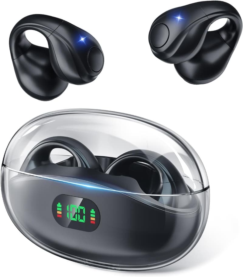 Bluetooth5.4 骨伝導ワイヤレスイヤホン 自動ペアリング 最大60時間再生 IPX7防水 ゼロ圧着タイプ ハンズフリー通話