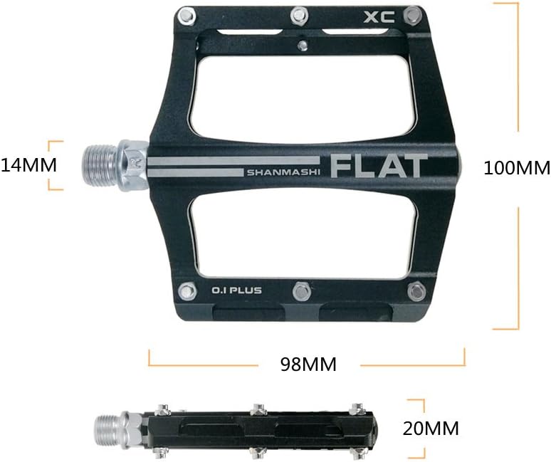 アルミ合金製フラットプラットフォーム自転車ペダル 9/16インチスピンドル BMX/MTB/ロードバイク用