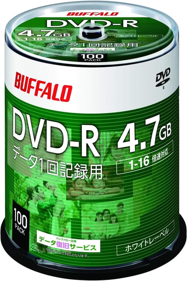 データ用 DVD-R 1回記録用 4.7GB ホワイトレーベル 100枚 スピンドル 1-16倍速