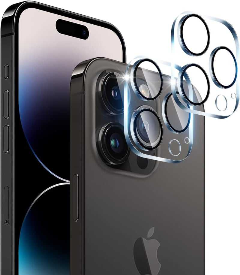 iPhone 14 Pro/Pro Max用 9H強度カメラフィルム 2枚セット - 日本製高透過率・指紋防止・簡単貼り付け