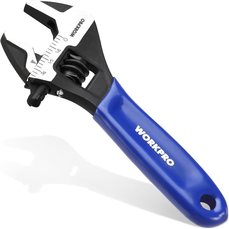 WORKPRO モンキーレンチ ミニサイズ 調整可能 最大口幅20mm 軽量 配管修理用