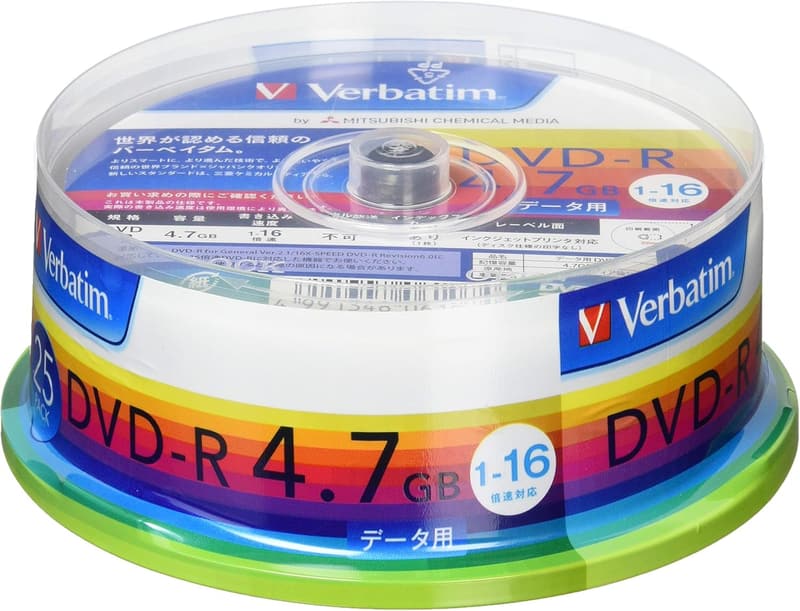 1回記録用DVD-R 25枚パック ホワイトプリンタブル 4.7GB 1-16倍速