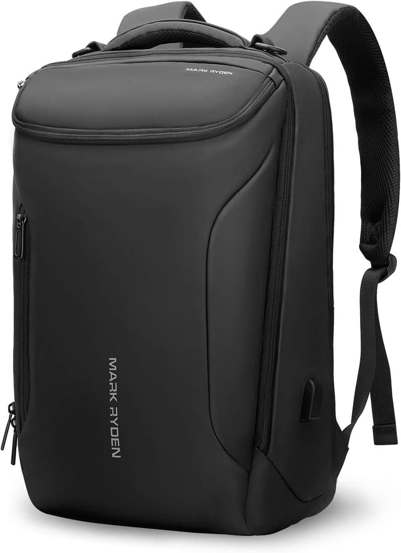 ビジネス用防水バックパック メンズ 30L 大容量 17インチ対応 黒